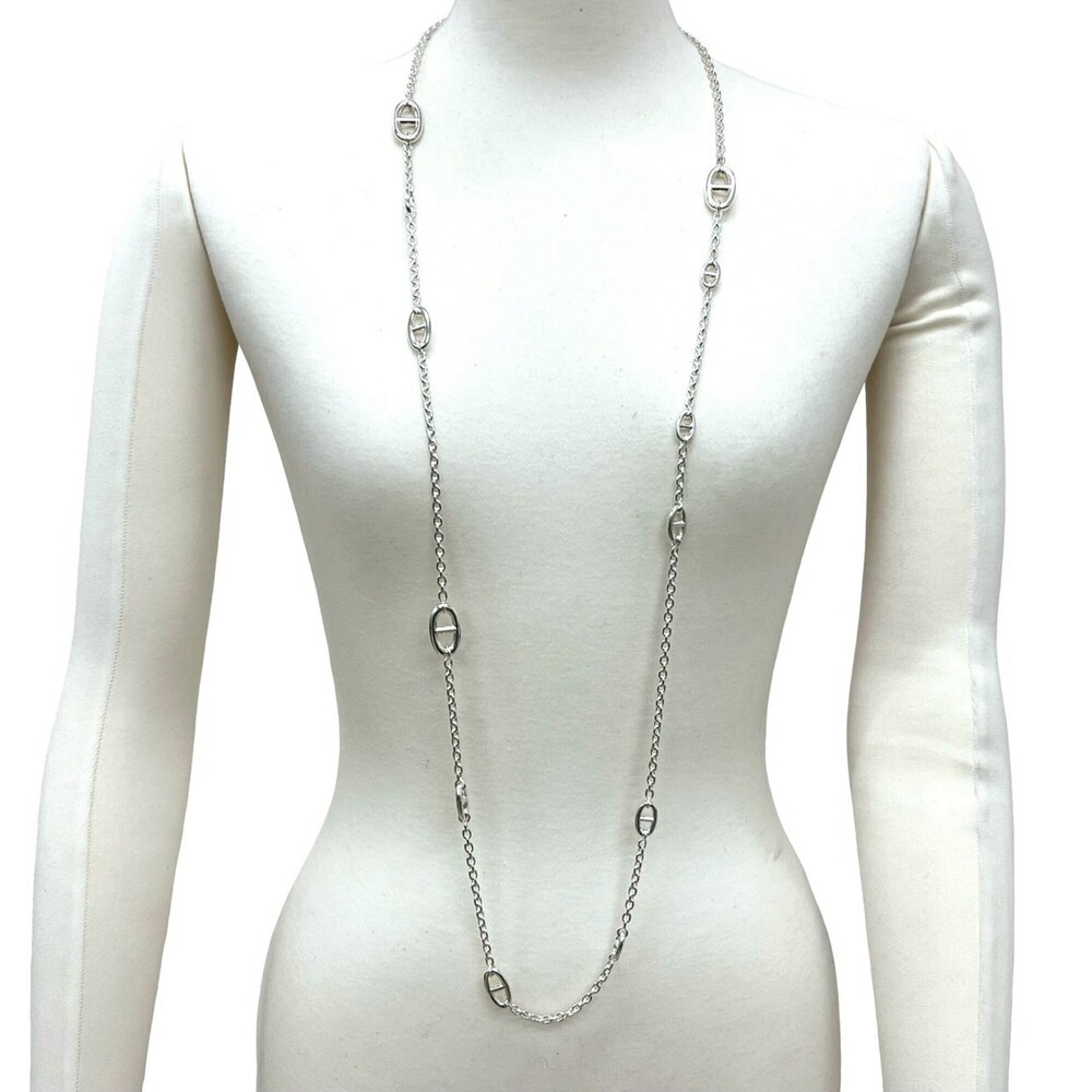 HERMES Silver Necklace